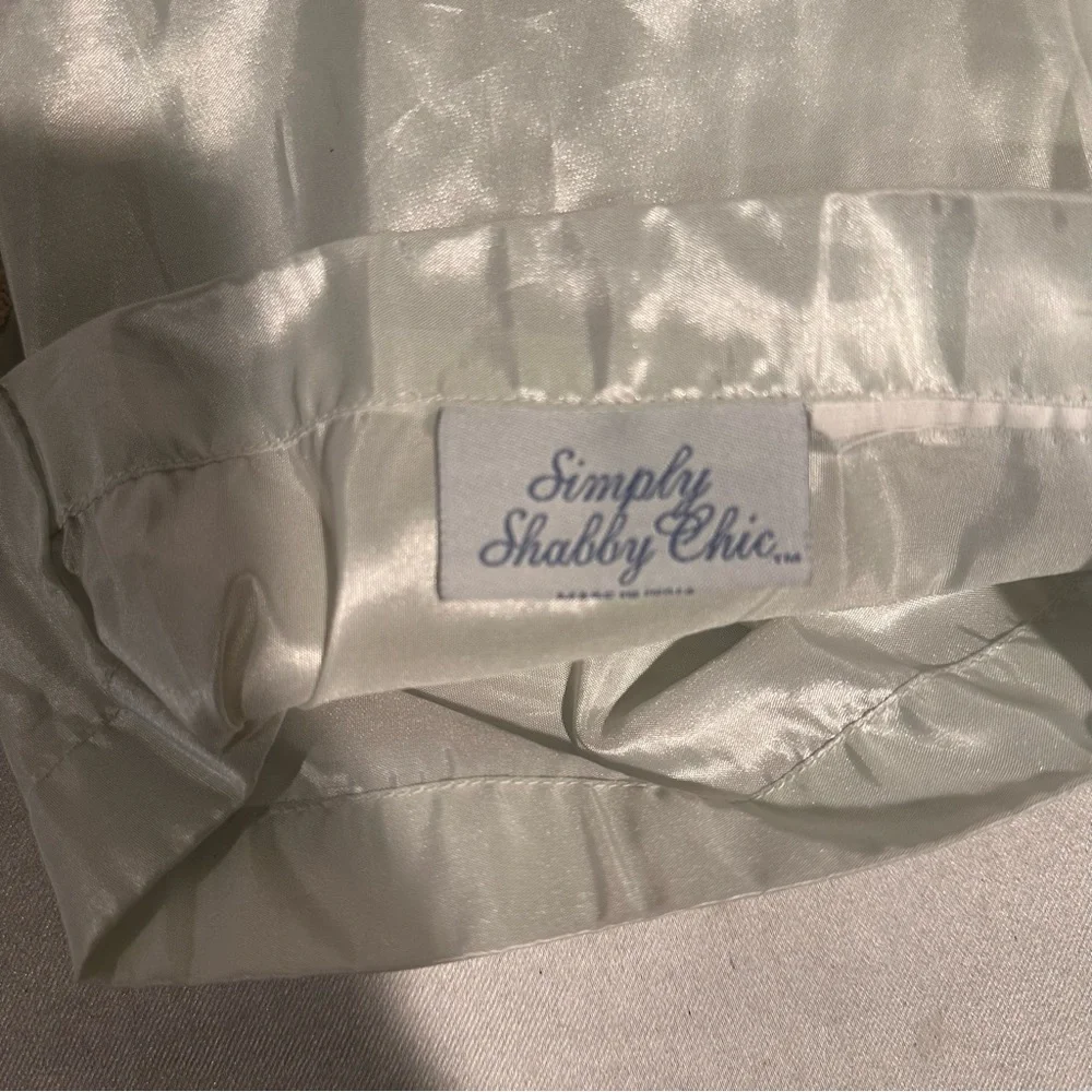 Vintage Lace Trim Satin Bolster Pillow Cover Rachel Ashwell Simply Shabby Chic
